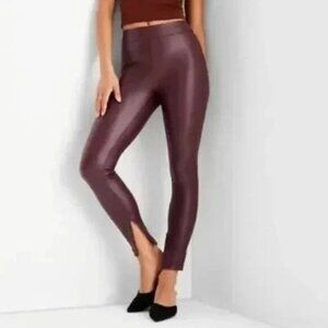A New Day Purple Faux Leather Skinny Pants Leggings Size Large NWT